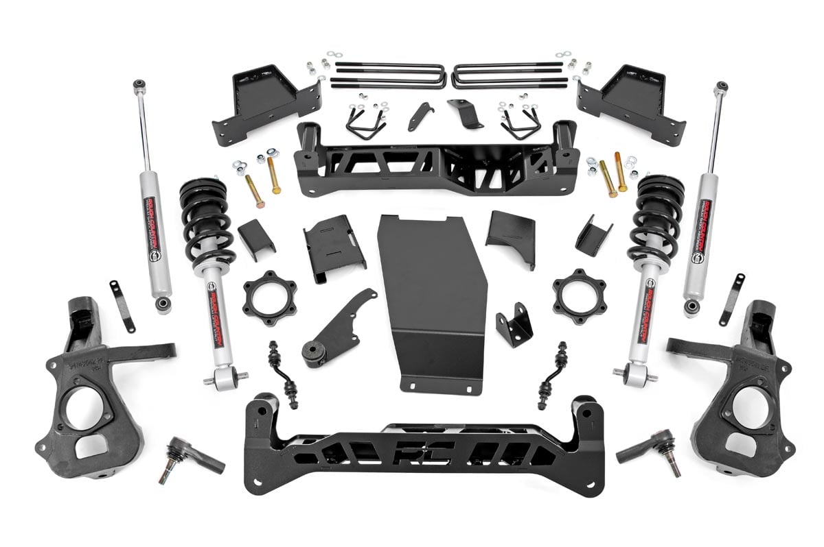 Chevrolet Silverado 1500 Suspension Lift Kit - Front - Rough Country - 7-Inch Lift Kit | FR N3 - Alum/Stamp Steel - '14-'18
